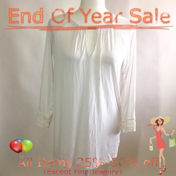 MICHAEL Michael Kors Tops - Michael Michael Kors White long sleeve Top Size M